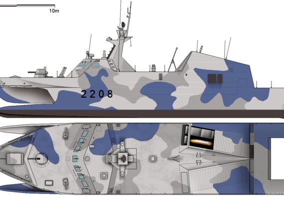 Корабль PLAN Houbei [Type 022 Missile boat ] - чертежи, габариты, рисунки